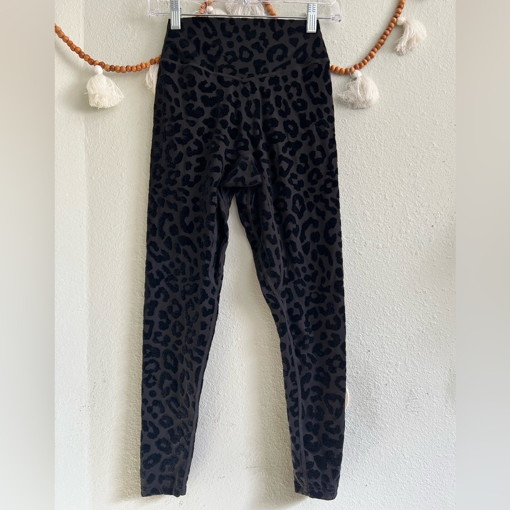 Balance Athletica black velvet animal print leggings